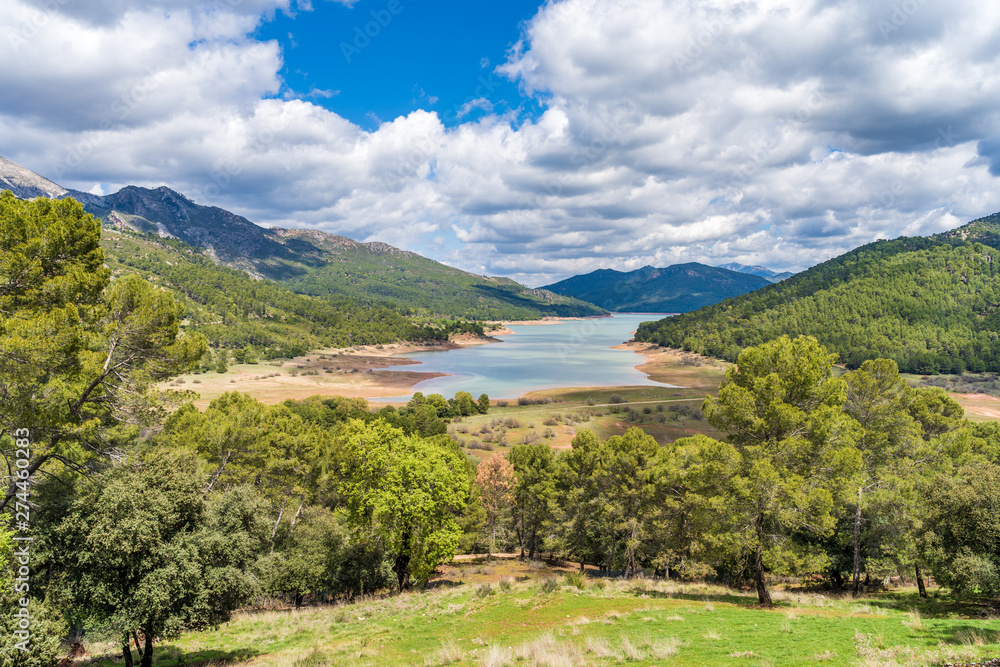 landscape with lake and mountains landscape with lake and mountains