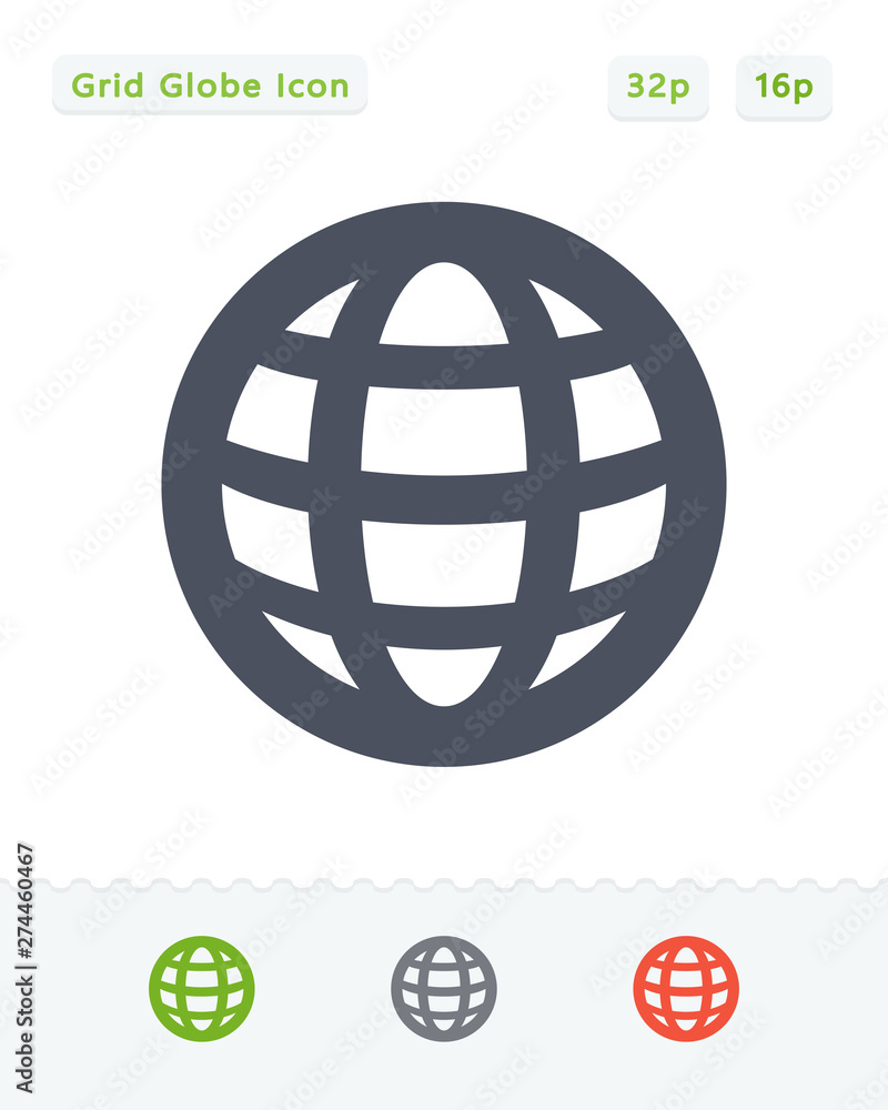 Grid Globe - Sticker icons Grid Globe - Sticker icons