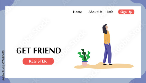 Web page design templates for Get Friend. Modern vector illustration concepts for website and mobile website development