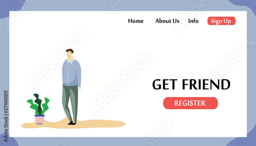 Web page design templates for Get Friend. Modern vector illustration concepts for website and mobile website development