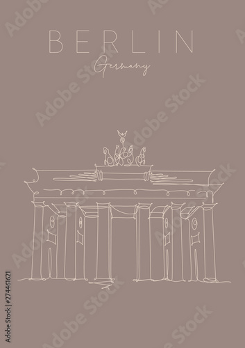 Poster Brandenburg Gate brown