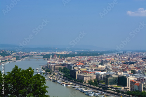 12.06.2019. Budapest, Hungary. Beautiful view of  historical part of the city, of old buildings and sights, river and coast, of transport. © Vlada