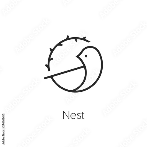 nest icon. nest icon vector. Linear style sign for mobile concept and web design. nest symbol illustration. vector graphics - Vector	