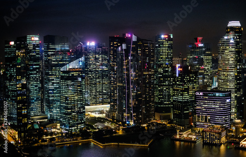  View at Singapore City Skyline  night landscape