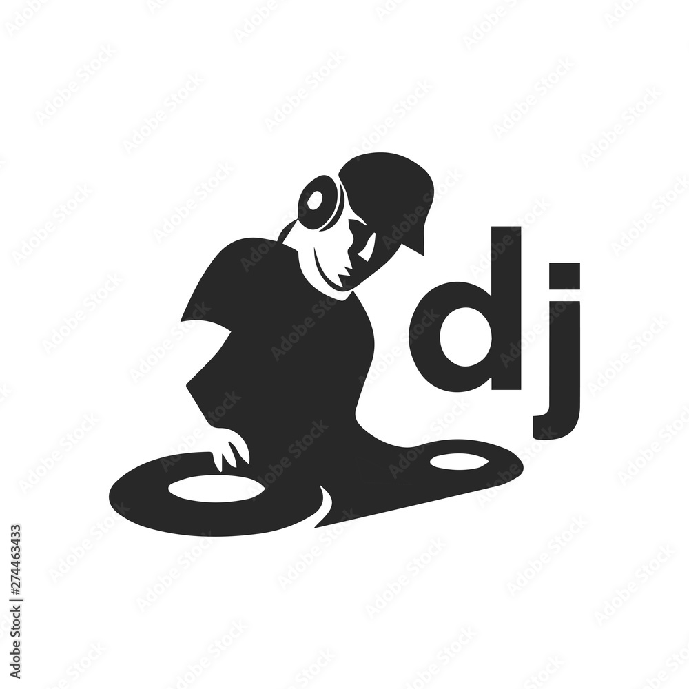 DJ icon. DJ icon vector. Linear style sign for mobile concept and web  design. DJ symbol illustration. vector graphics - Vector Stock Vector |  Adobe Stock