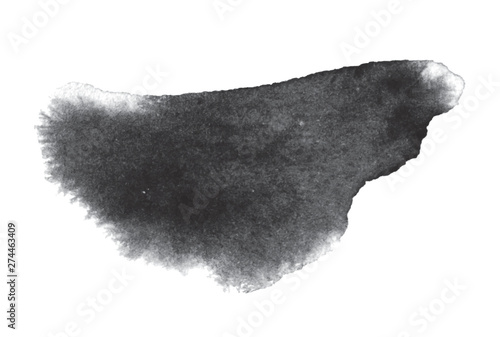 Chinese ink mark. Black brush strokes. Freehand drawing. Rendering of ink . Splashing ink. Vector illustration. Isolated on white background.