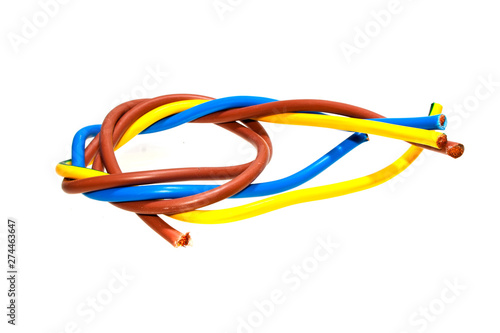 electrical wire isolated on white background