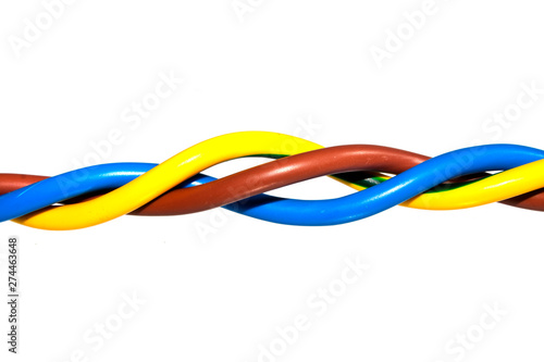 electrical wire isolated on white background