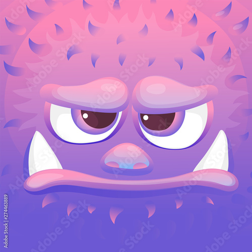 Cartoon alien or monster's sad or disappointed emotion the vector illustration.