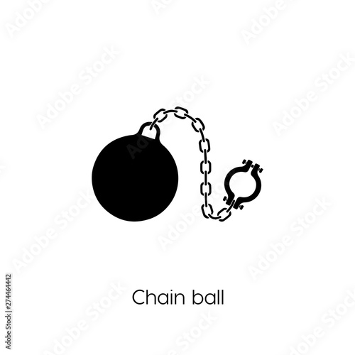 Chain ball icon. Chain ball icon vector. Linear style sign for mobile concept and web design. Chain ball symbol illustration.	