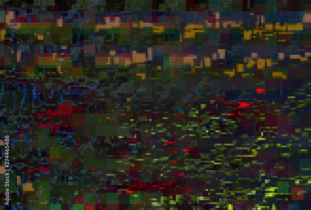Glitch pixel digital pattern noise, data moshing old.