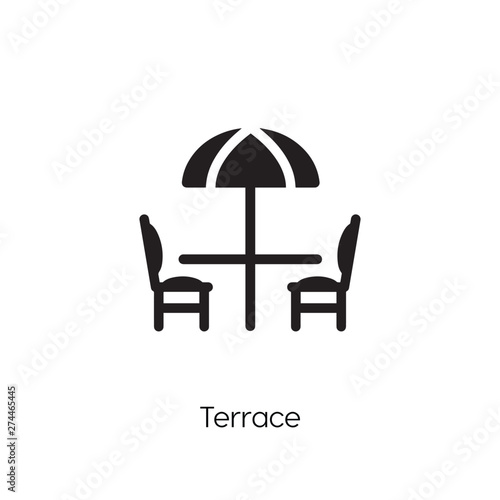 Terrace icon. Terrace vector symbol. Linear style sign for mobile concept and web design. Terrace symbol illustration. Pixel vector graphics - Vector	