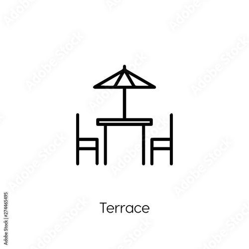 terrace icon. terrace vector symbol. Linear style sign for mobile concept and web design. terrace symbol illustration. Pixel vector graphics - Vector	