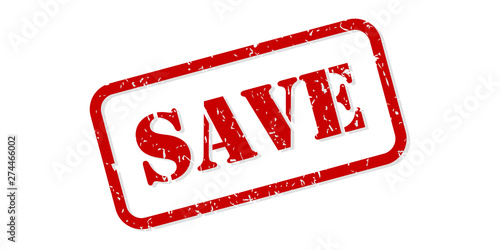 Save Rubber Stamp Vector
