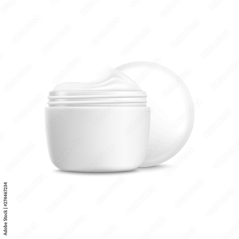 Cosmetic packaging or skin cream's jar 3d vector mockup illustration isolated. Cosmetic packaging or skin cream's jar 3d vector mockup illustration isolated.