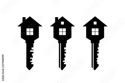 Key silhouette,Set of real estate logo or icons,