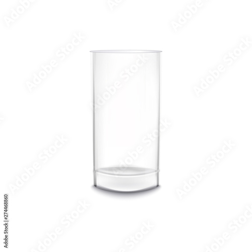 Water or alcohol beverage glass the realistic vector mockup illustration isolated.