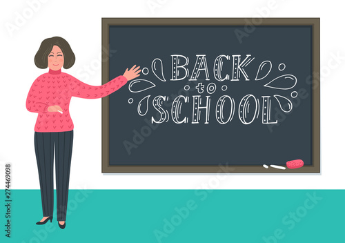 Back to school. Female teacher.