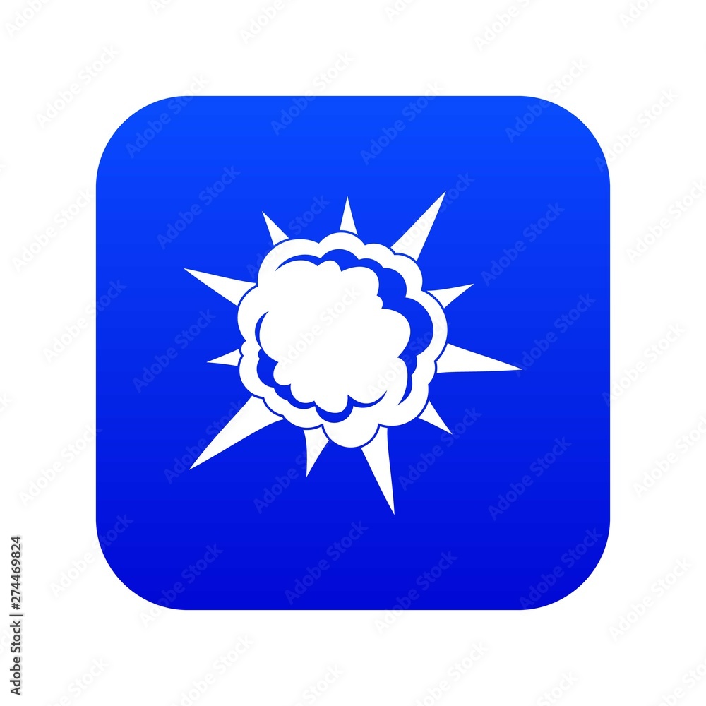 Powerful explosion icon digital blue for any design isolated on white vector illustration Powerful explosion icon digital blue for any design isolated on white vector illustration