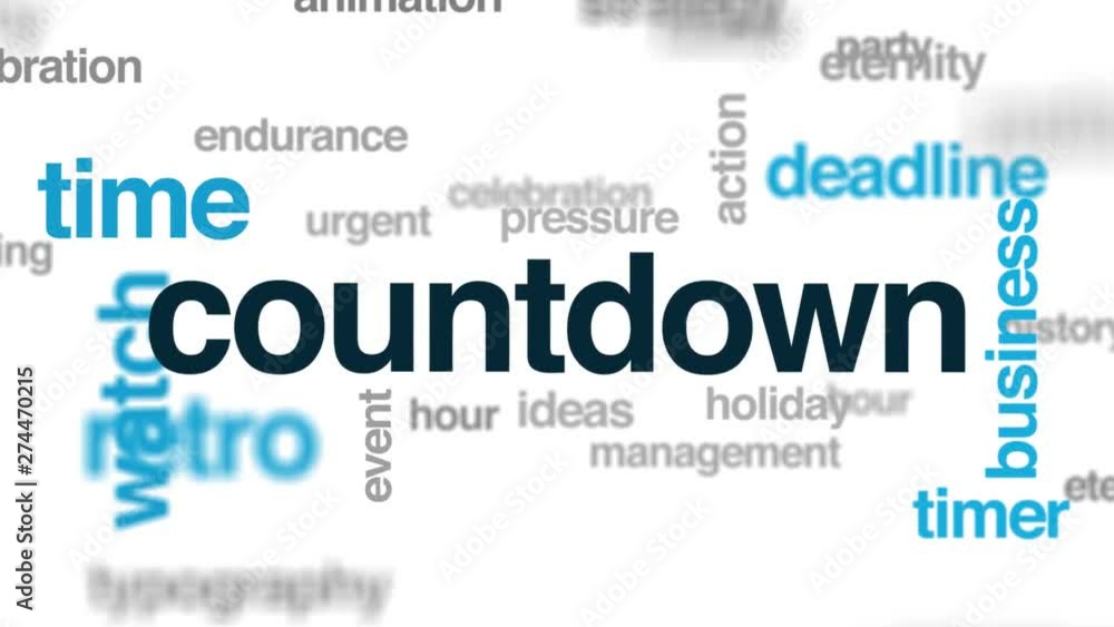 Countdown animated word cloud, text design animation. Kinetic typography. Countdown animated word cloud, text design animation. Kinetic typography.