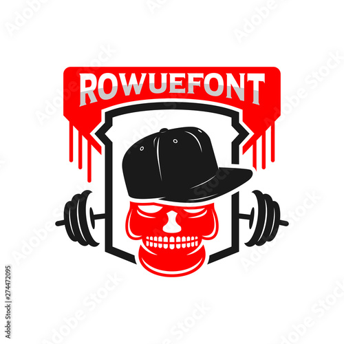 fitness sport and skull logo design