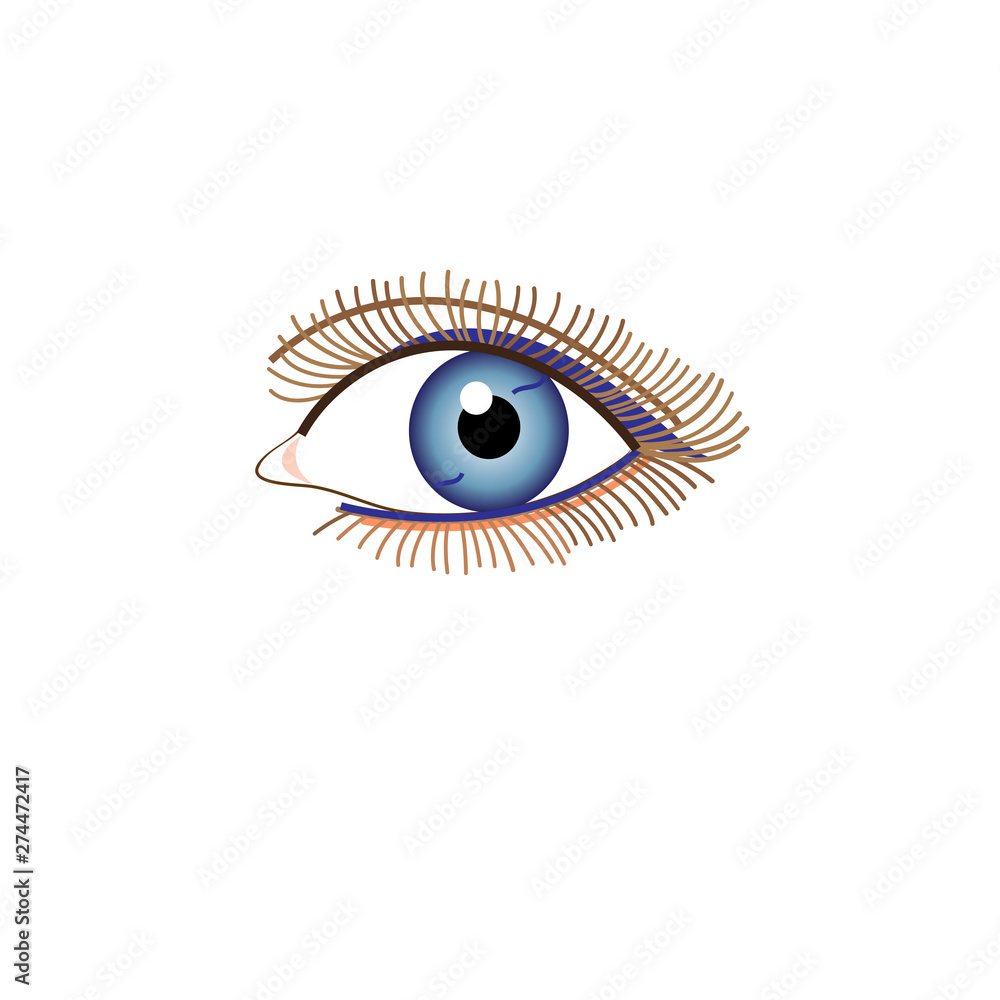 Illustration vector sign beautiful eye looking at you