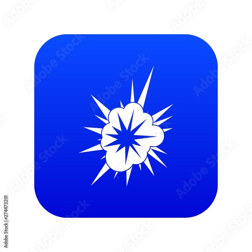 Nucleate explosion icon digital blue for any design isolated on white vector illustration photo