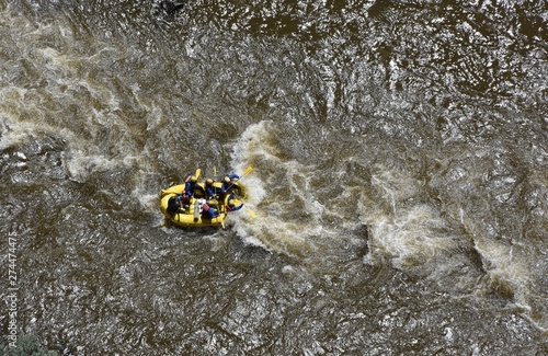 Whitewater rafting on the Rio Grande, view from the Gorge bridge photo