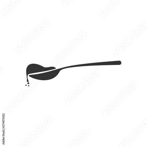 Spoon with sugar icon template black color editable. Teaspoon with sugar symbol Flat vector sign isolated on white background. Simple logo vector illustration for graphic and web design.