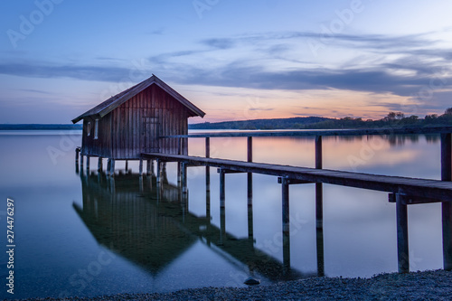 Boathouse at Ammersee in Stegen  Bavaria 