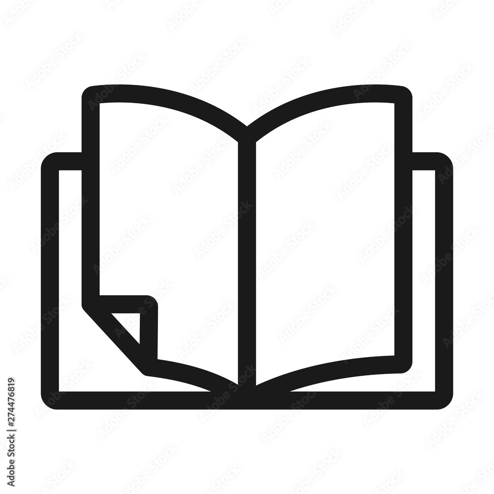 book wrapped page - minimal line web icon. simple vector illustration. concept for infographic, website or app. book wrapped page - minimal line web icon. simple vector illustration. concept for infographic, website or app.