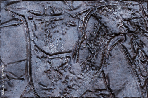 3D rendering- copper metal destroyed. Background bronze