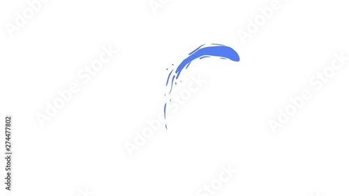 Flying liquid blob. Hand drawn cartoon motion animation element shape.