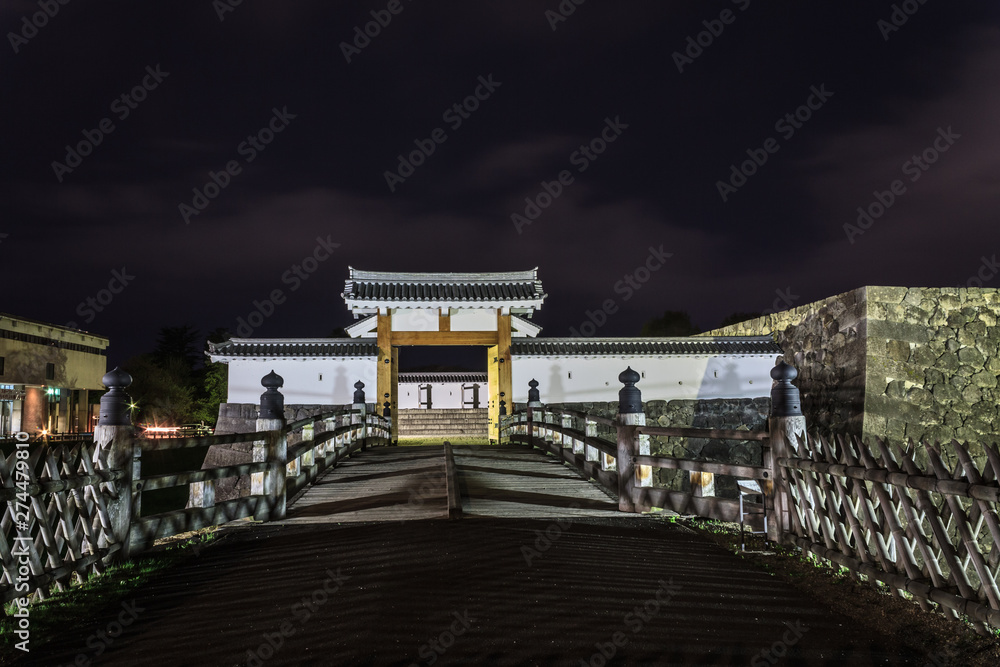 Obraz premium 春の山形城跡の本丸跡の風景