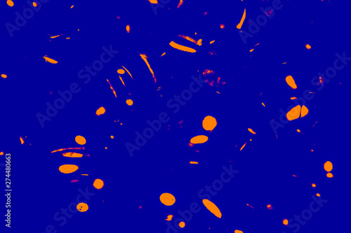 Beautiful abstract texture color orange yellow and gold grainy grunge on back and blue illustration pattern background and wallpaper 