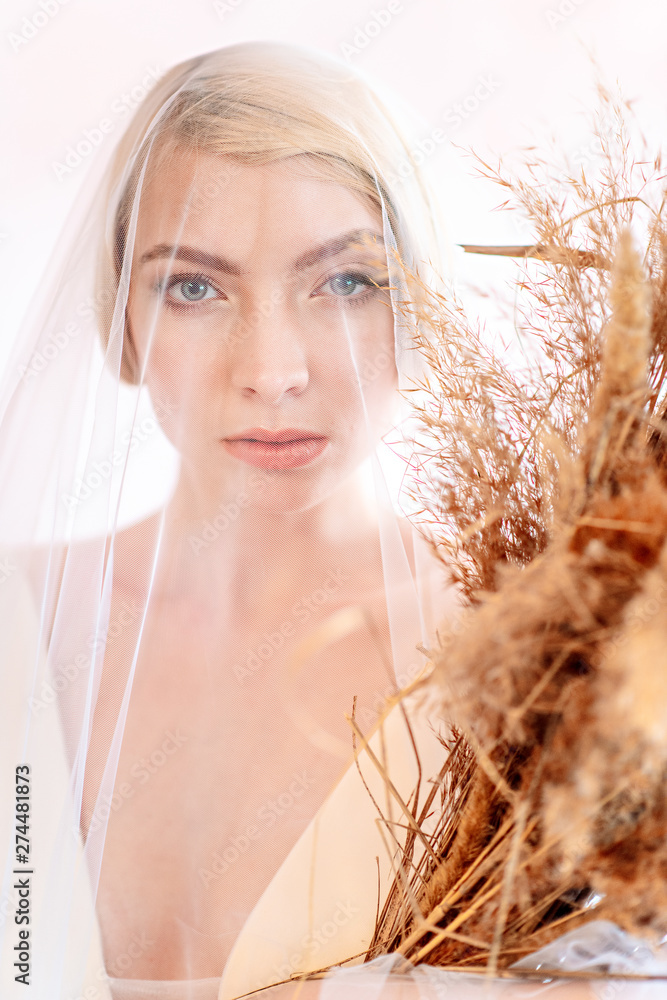 Portrait of a beautiful fashionable bride. Fashion trends for brides this year Portrait of a beautiful fashionable bride. Fashion trends for brides this year