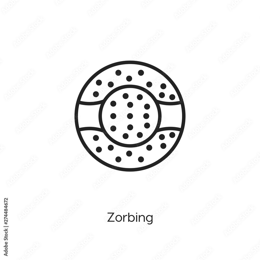 Zorbing icon vector symbol sign Zorbing icon vector symbol sign