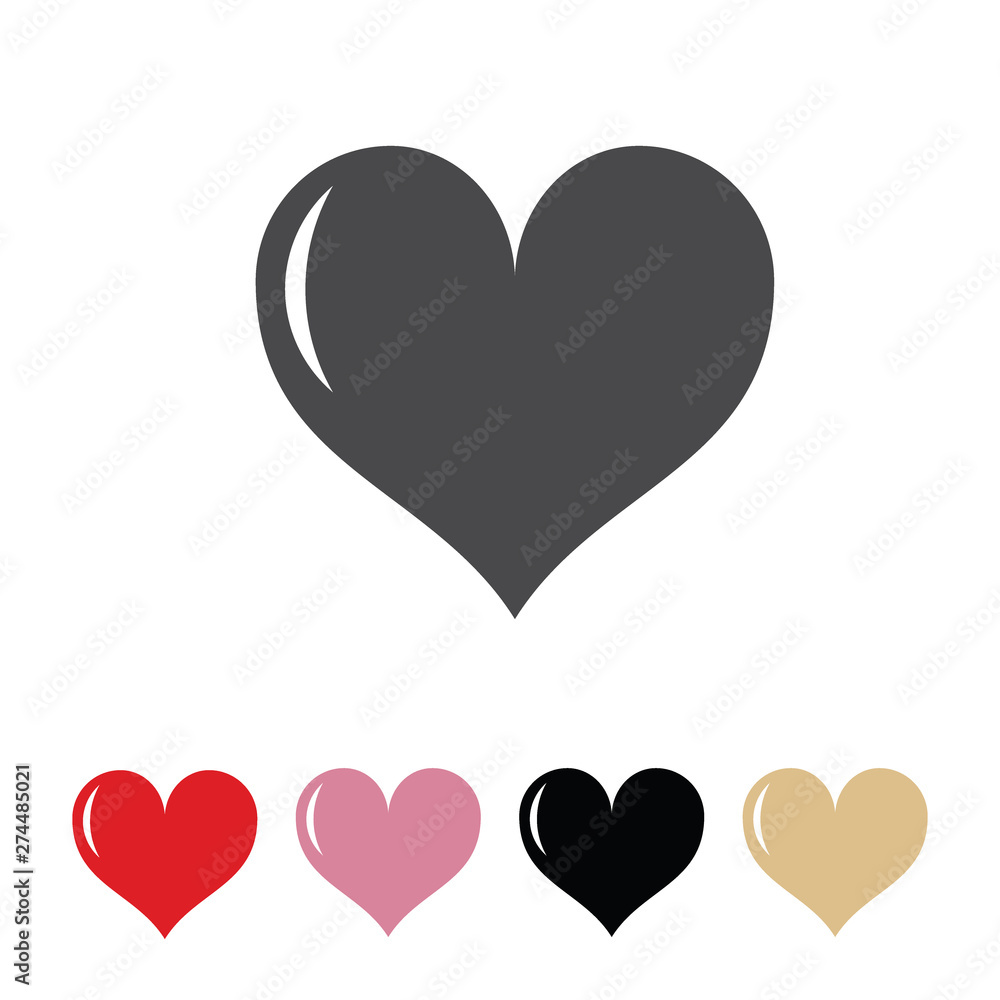 Heart decoration icon set for Valentines Day