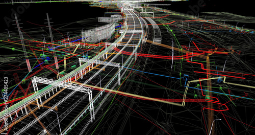 The BIM model of the object of transport infrastructure © black_mts