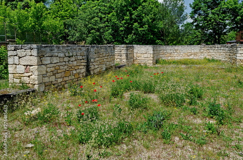 External fortified wall of Archaeological complex Abritus in present town Razgrad  Bulgaria  Europe 