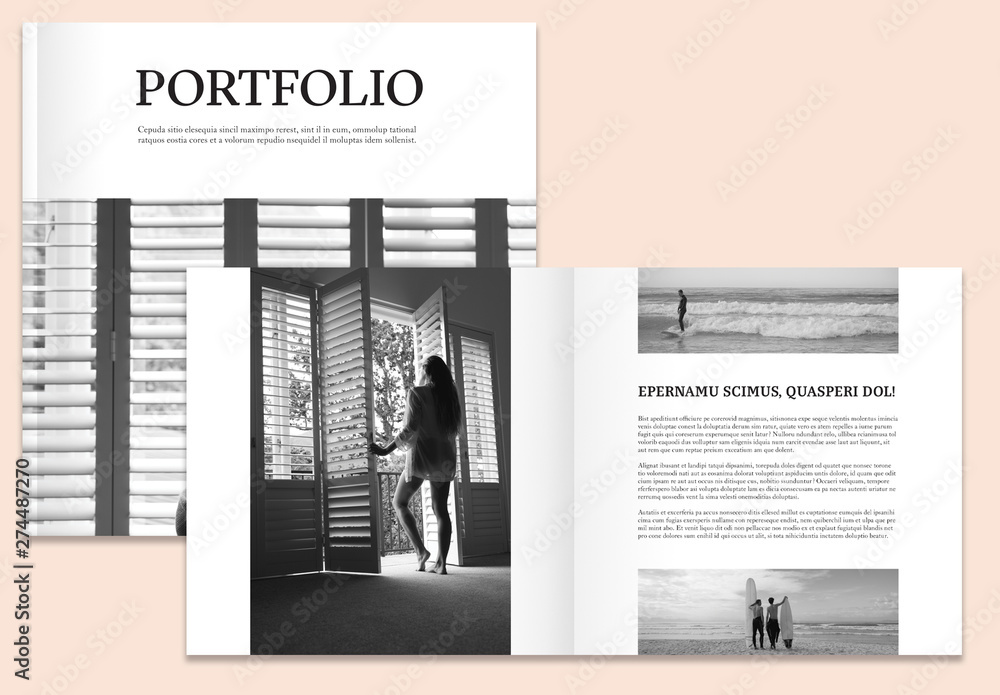 Black and White Portfolio Stock Template | Adobe Stock