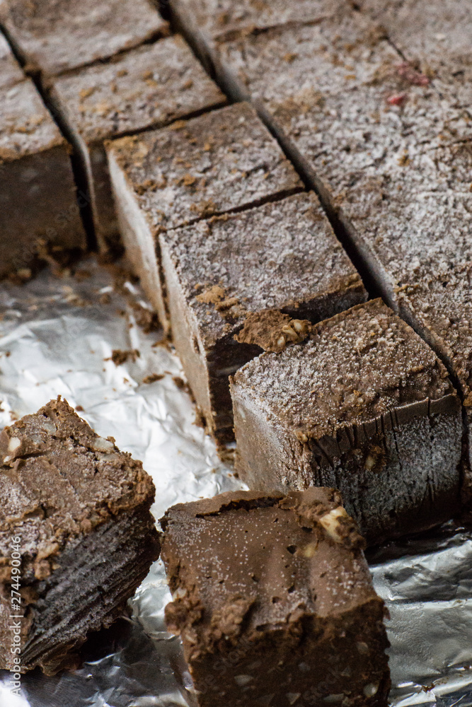 Fototapeta premium Vegan raw desserts. Love for a healthy vegan food concept