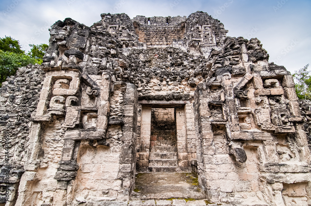 Mayan temple in Chicanna, Mexico, Yucatan Peninsula