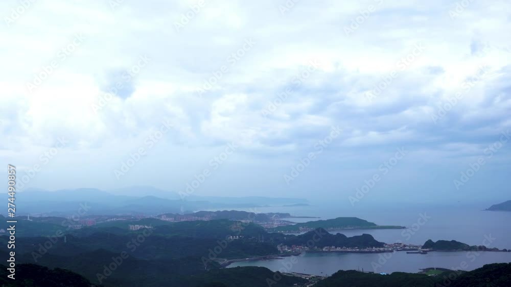 harbour to the east china sea, view from Jiufen, Taiwan harbour to the east china sea, view from Jiufen, Taiwan