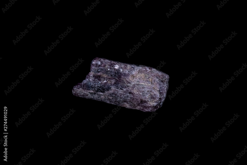 Red Tourmaline Mineral on Black Red Tourmaline Mineral on Black