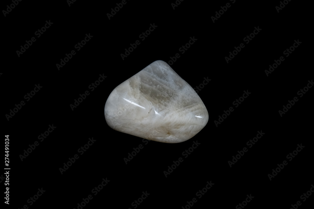 White Moonstone Rock on Black White Moonstone Rock on Black