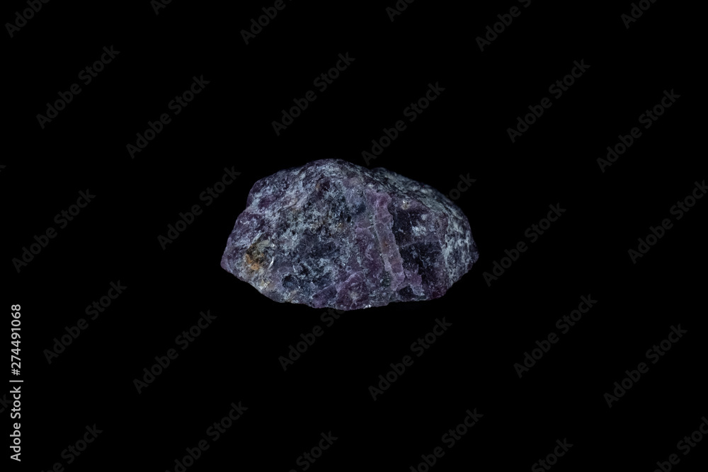 Purple Ruby Mineral on Black Purple Ruby Mineral on Black