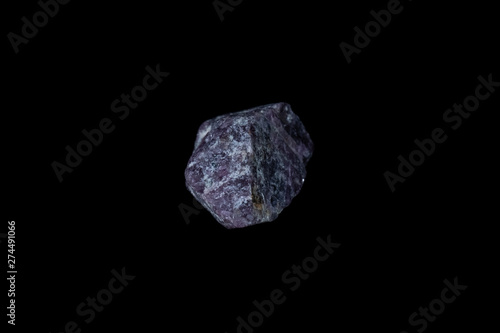 Purple Ruby Mineral on Black
