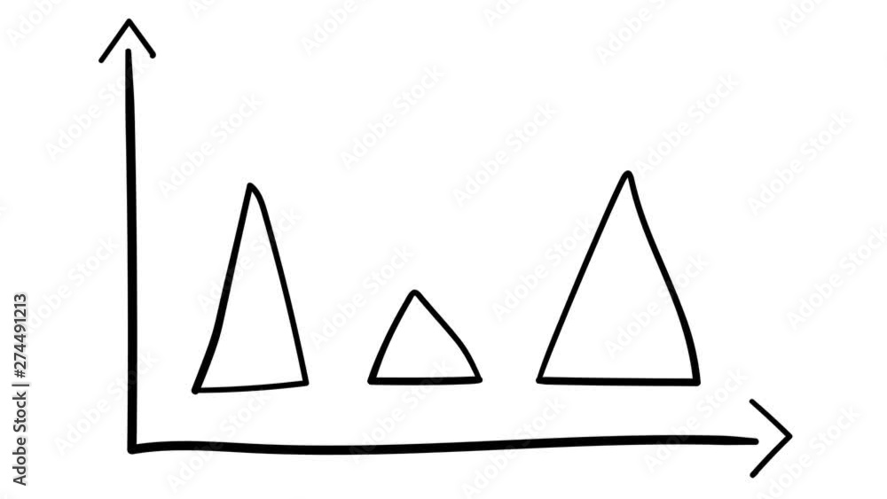 Hand-drawn graph with triangular elements. Hand-drawn graph with triangular elements.