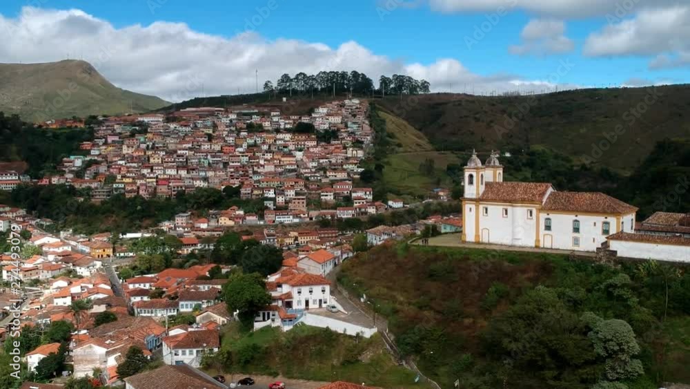city landscape Ouro Preto, Brazil - MG, historic Brazilian city. Aerial view. city landscape Ouro Preto, Brazil - MG, historic Brazilian city. Aerial view.